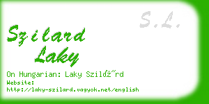 szilard laky business card